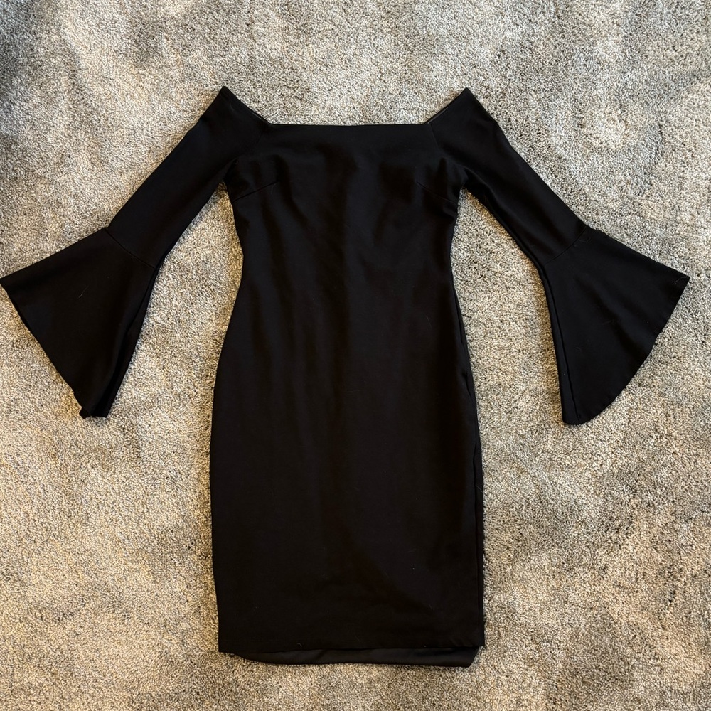 Off Shoulder Black Bodycon Dress